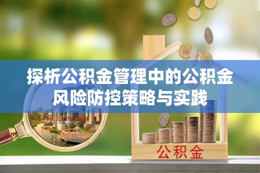 西乡塘探析公积金管理中的公积金风险防控策略与实践