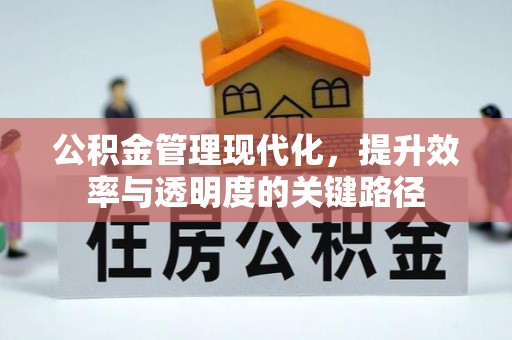 西乡塘公积金管理现代化，提升效率与透明度的关键路径